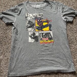 Gray Spider-Man Graphic T-Shirt miles morales marvel 18/20